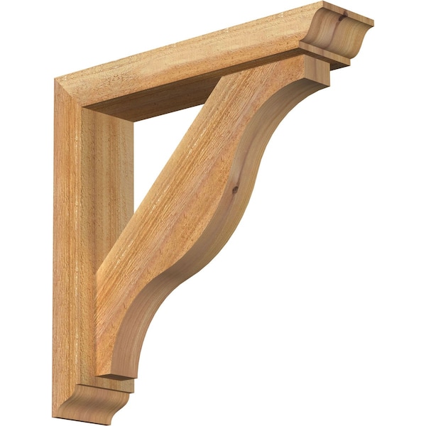 Ekena Millwork Funston Traditional Rough Sawn Bracket w/ Offset Brace, Western Red Cedar, 4"W x 18"D x 18"H BKT0402X18X18FST01RWR - main